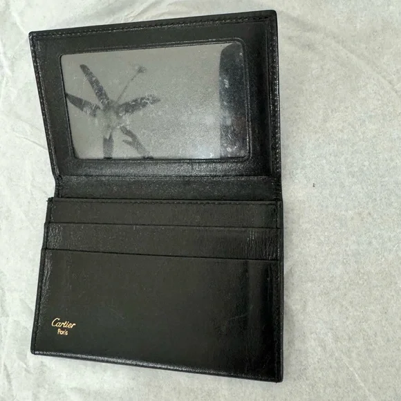 Cartier Pasha de Cartier Card Holder Card Case Black Leather Wallet AUTHENTIC - Picture 8 of 10